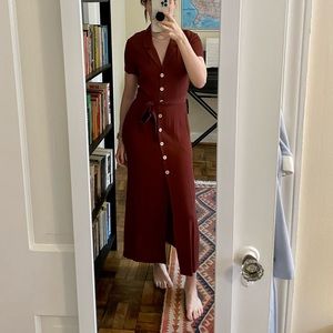 Aritzia Shirtdress - rust brown